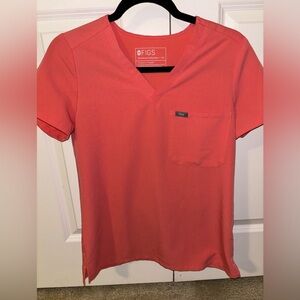 Figs HOT CORAL scrub set